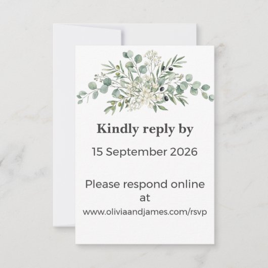 Botanical Garden Romance RSVP Card Karte (Vorderseite)