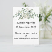 Botanical Garden Romance RSVP Card Karte (Stehend Vorderseite)