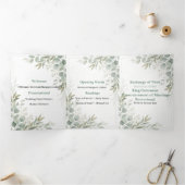 Botanical Garden Romance Wedding Dreifach-gefaltete Programmkarte (Innenseite)