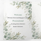 Botanical Garden Romance Wedding Dreifach-gefaltete Programmkarte (Innen Erste Seite)