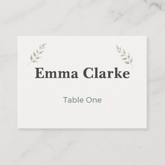 Botanical Garden Wedding Place Cards Platzkarte (Vorderseite)