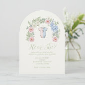 Botanical Gender Reveal Invitation Einladung (Stehend Vorderseite)