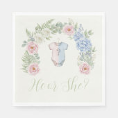 Botanical Gender Reveal Napkin Serviette (Vorderseite)