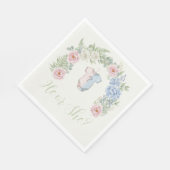 Botanical Gender Reveal Napkin Serviette (Ecke)