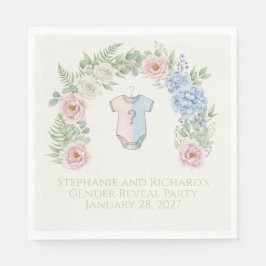 Botanical Gender Reveal Napkin Serviette