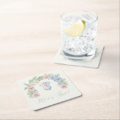 Botanical Gender Reveal Rechteckiger Pappuntersetzer (Vor Ort)