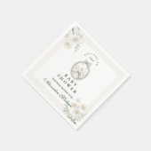 Botanical Gingham Silly Goose Baby Shower Serviette (Ecke)