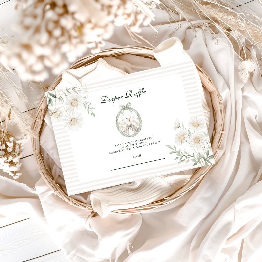 Botanical Gingham Silly Goose Diapper Raffle Begleitkarte