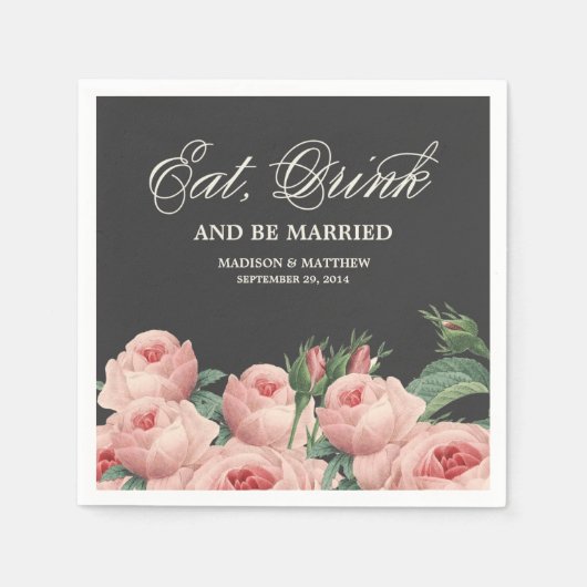 Botanical Glamour | Personalisiert Paper Napkins Serviette (Vorderseite)