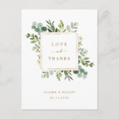 Botanical Gold Green Vielen Dank Postkarte (Vorderseite)
