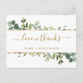 Botanical Gold Green Vielen Dank Postkarte (Vorderseite)