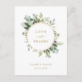 Botanical Gold Green Vielen Dank Postkarte (Vorderseite)