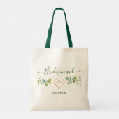 Botanical Gold Greenery Bridesmaid Tote Bag Tragetasche (Rückseite)
