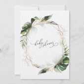 Botanical Gold Greenery Kinderdusche Einladung (Rückseite)