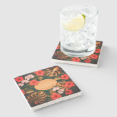 Botanical Gold Monstera Hibiscus Elegant Luxury  Steinuntersetzer (Seitenansicht)