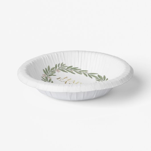 Botanical Gold Olive Wreath  Pappteller (Gewinkelt)