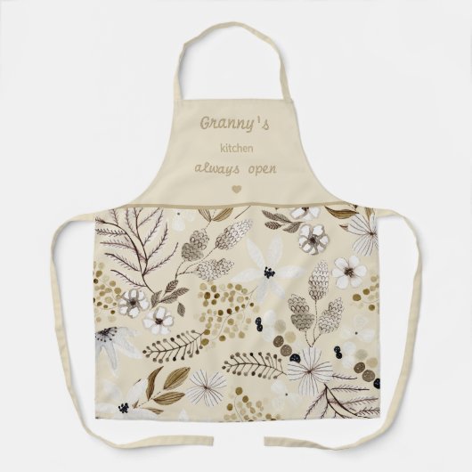 Botanical Granny's Kitchen Always Open Schürze (Vorderseite)