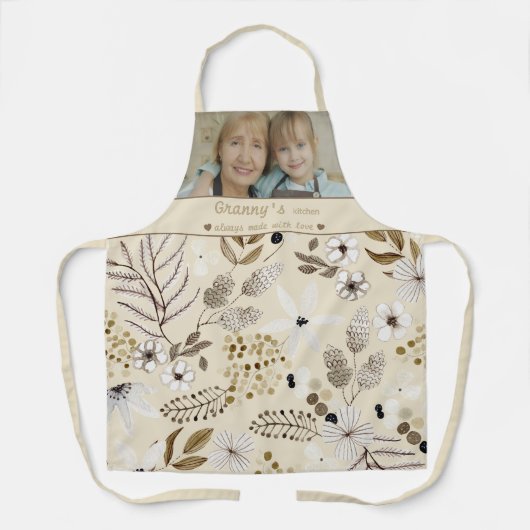 Botanical Granny's Kitchen Photo Schürze (Vorderseite)
