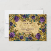 Botanical Grape Mardi Gras Masquerade Dankeskarte (Vorderseite)