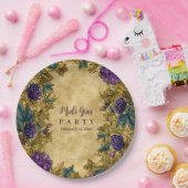 Botanical Grape Mardi Gras Masquerade Pappteller (Party)