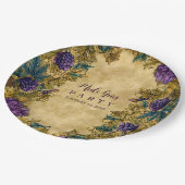 Botanical Grape Mardi Gras Masquerade Pappteller (Schrägansicht)