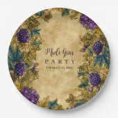 Botanical Grape Mardi Gras Masquerade Pappteller (Vorderseite)