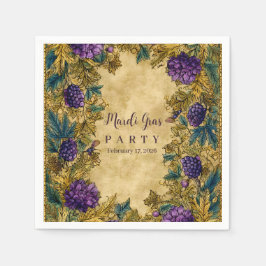 Botanical Grape Mardi Gras Masquerade Serviette