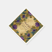 Botanical Grape Mardi Gras Masquerade Serviette (Ecke)