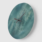 Botanical Green Ferns Große Wanduhr (Winkel)