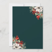 Botanical Green Gold Confetti Christmas Party Einladung (Rückseite)