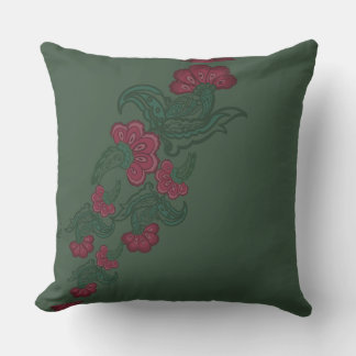 botanical green leaf pillow kissen