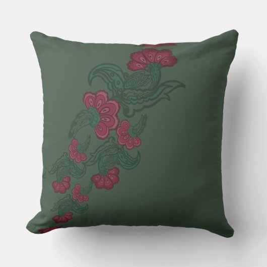 botanical green leaf pillow kissen (Vorderseite)
