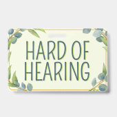 Botanical Green Leaves Hard of Hearing Deafness Ausweis (Back)
