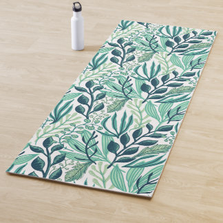 Botanical green leaves plants modern yogamatte