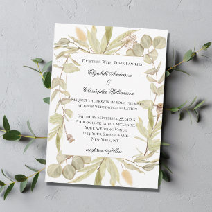 Botanical Greenery Eucalyptus Elegant Wedding Einladung