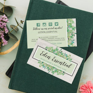 Botanical Greenery Eucalyptus Rustic Social Media Visitenkarte