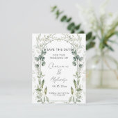 Botanical Greenery Eucalyptus Save The Date | Einladung (Stehend Vorderseite)