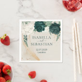 Botanical Greenery Rose Wedding Serviette (Beispiel)