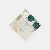Botanical Greenery Rose Wedding Serviette (Ecke)
