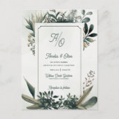 Botanical Greenery Sage Green Wedding Invitation Einladungspostkarte (Vorderseite)