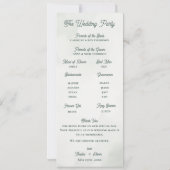 Botanical Greenery Wedding Ceremony Program Card  Einladung (Rückseite)