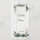 Botanical Greenery Wedding Ceremony Program Card  Einladung (Vorderseite)