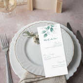 Botanical Greenery Wedding Reception Menu Menükarte