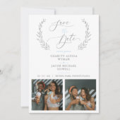 Botanical Grey 2 Photos Sophisticated Wedding (Vorderseite)