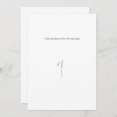 Botanical Grief Mourning Sorry For Your Loss Card. Einladung (Vorne/Hinten)