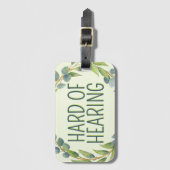 Botanical Hard of Hearing Green Deafnes Gepäckanhänger (Vorderseite Vertikal)
