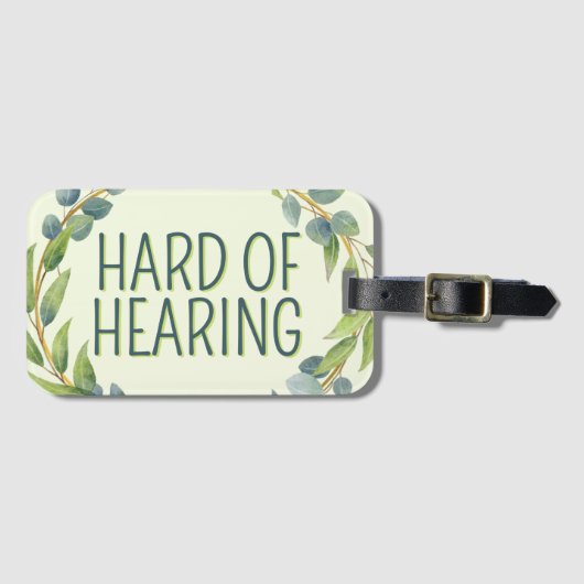 Botanical Hard of Hearing Green Deafnes Gepäckanhänger (Vorderseite (Horizontal))