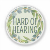 Botanical Hard of Hearing Green Deafness Aufkleber (Vorderseite)