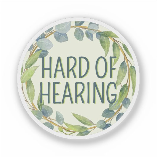 Botanical Hard of Hearing Green Deafness Aufkleber (Vorderseite)