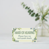 Botanical Hard of Hearing Green Deafness Visitenkarte (Stehend Vorderseite)